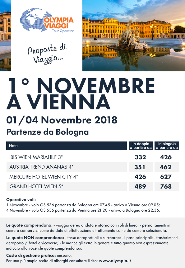 1° Novembre a Vienna partenze da Bologna