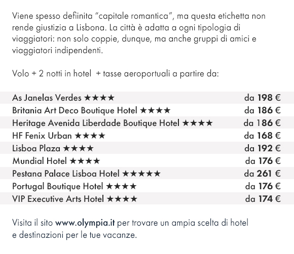 Scopri Lisbona con Olympia Viaggi e prenota i nostri migliori hotel!