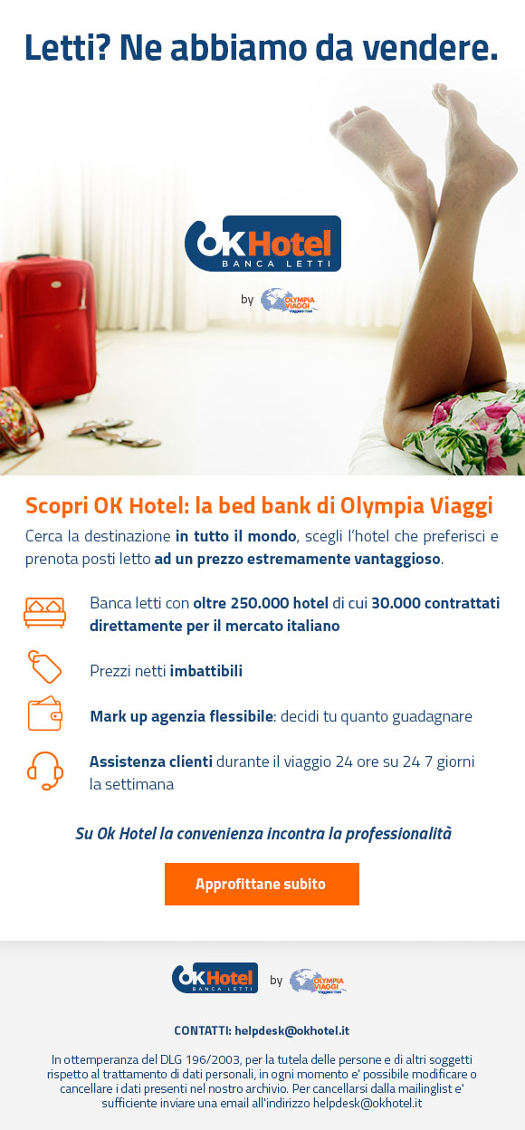 OK HOTEL la banca letti di Olympia Viaggi