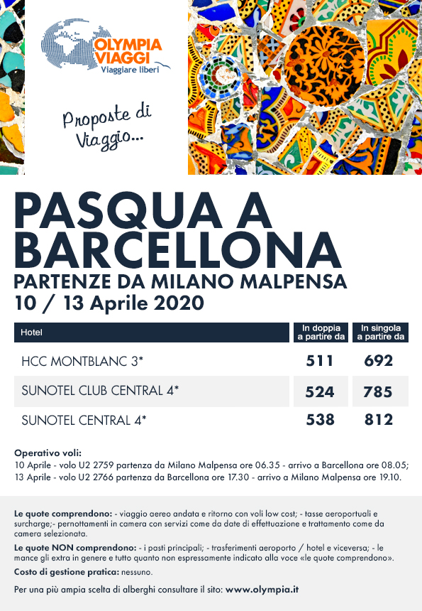 Pasqua a Barcellona partenze da Milano Malpensa