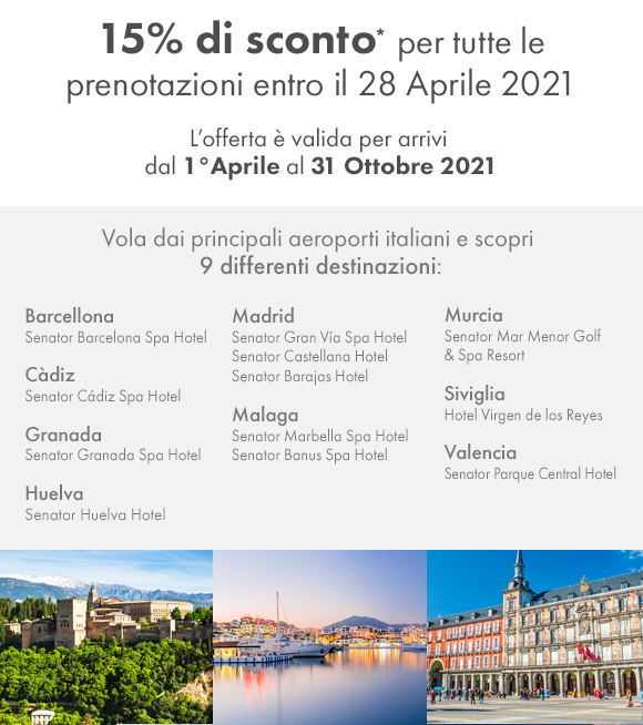 Prenota i Senator Hotel & Resort con Olympia Viaggi, fino al 15% di sconto!